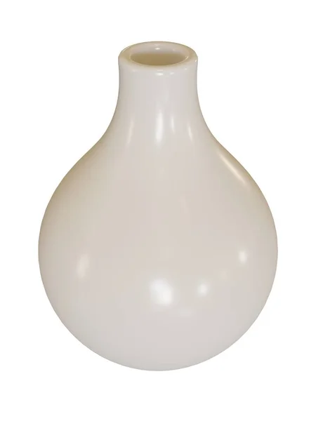 白い背景に白い花瓶 3Dレンダリング — ストック写真