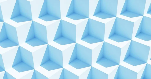抽象的な背景 キューブパノラマ背景 青のグラフィックデザイン 3Dレンダリング — ストック写真