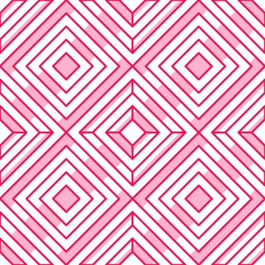 Beyaz ve pembe pastel soyut çizgi geometrik köşegen kare dikişsiz desen arkaplanı. Vektör illüstrasyonu.