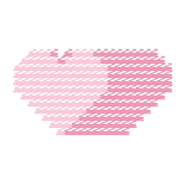 Dessine Coeur Rose Illustration Vectorielle Saint Valentin — Image vectorielle