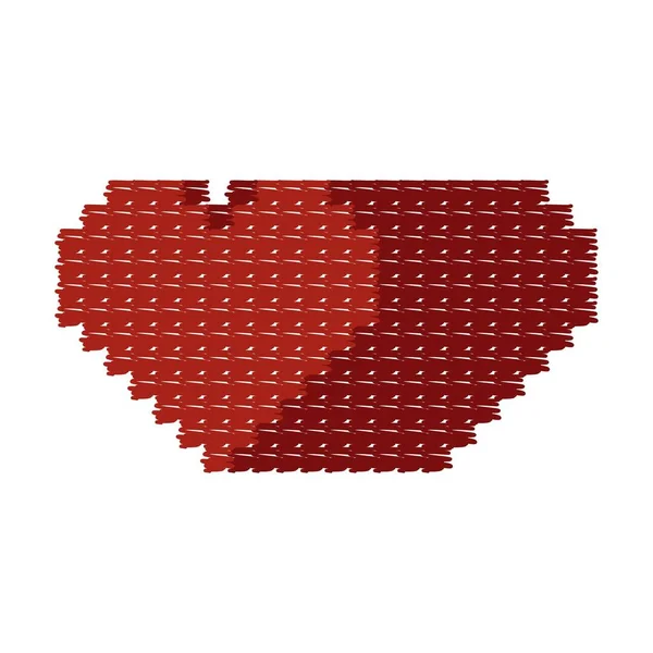 Desenhe Coração Vermelho Ilustração Vetorial Dia Dos Namorados — Vetor de Stock