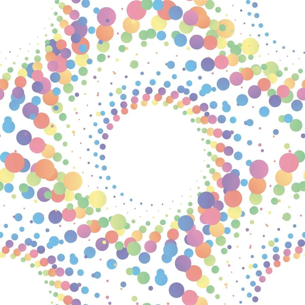 Rainbow Pastel Abstract Mandala Halftone Seamless Pattern White Background Vector — Stock Vector