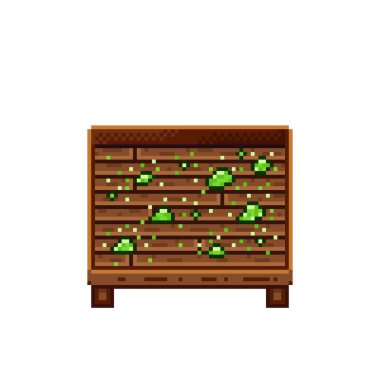 Sebze dükkânı pikseli. Tahta sandıkta lahana..