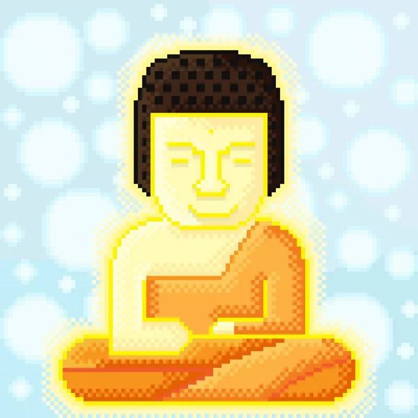 Buddhism Pixel Art Buddha Icon Pixel Art Style Pixel Art — Image vectorielle