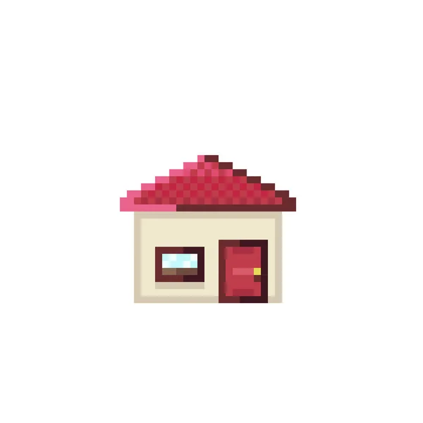 Huis Pixel Kunst Vectorillustratie — Stockvector