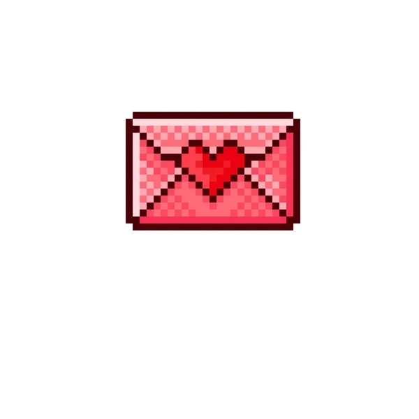 Letra Amor Pixel Art Día San Valentín — Vector de stock