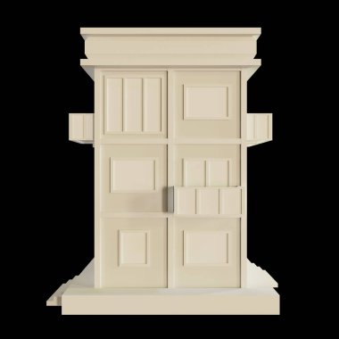 Beyaz Saray, modern tarz, 3 katlı model. Kağıttan yapılmış mimari, düşük polimerli 3D görüntüleme.