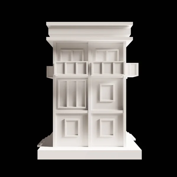 Bílá Budova Nebo Moderní Styl Patrový Dům Model Architektura Low — Stock fotografie