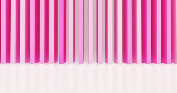 Rosa Vertikale Muster Moderne Wand Darstellung Weißer Boden — Stockfoto