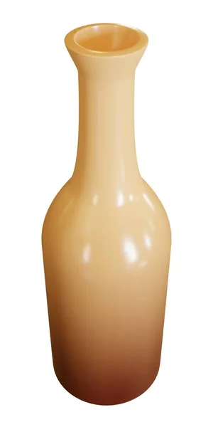 白色底座上的褐色花瓶 3D渲染 — 图库照片
