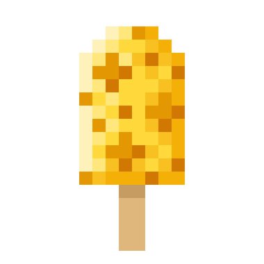 Peynirli dondurma piksel sanatı. Vektör illüstrasyonu.