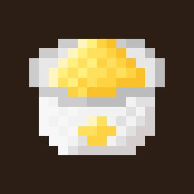 Limonlu dondurma kupası pikseli. Vektör illüstrasyonu.