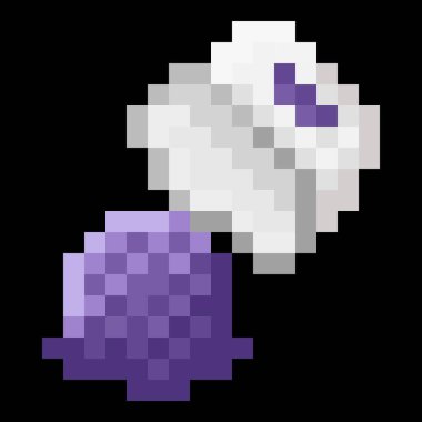 Üzümlü dondurma bardağı piksel resimleri döker. Vektör illüstrasyonu.