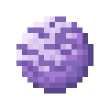 Üzümlü dondurma kaşığı pikseli resim. Vektör illüstrasyonu.