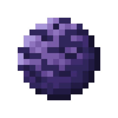 Üzümlü dondurma kaşığı pikseli resim. Vektör illüstrasyonu.