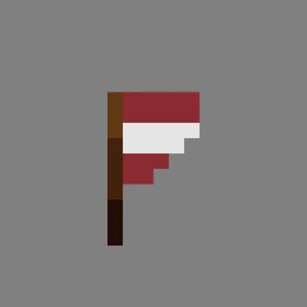 Lettonia Bandiera Pixel Art Illustrazione Vettoriale — Vettoriale Stock