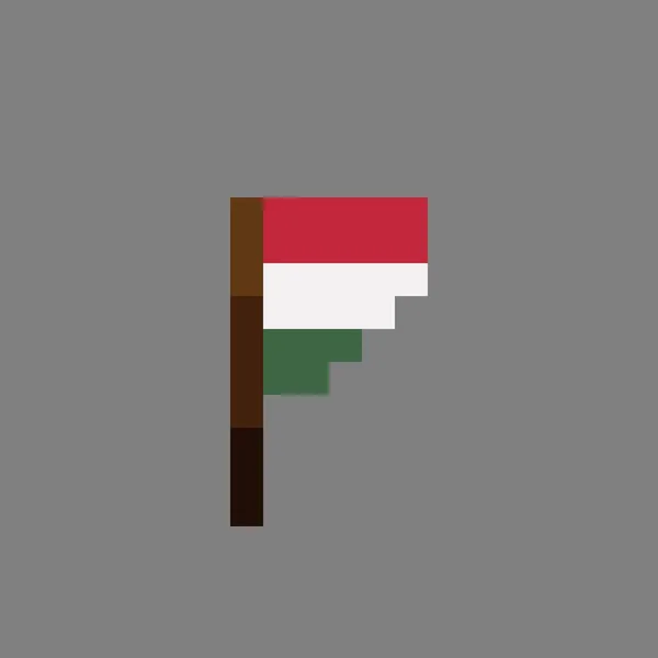 Hungría Bandera Pixel Art Ilustración Vectorial — Archivo Imágenes Vectoriales