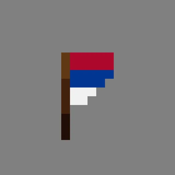 Serbia Bandiera Pixel Art Illustrazione Vettoriale — Vettoriale Stock