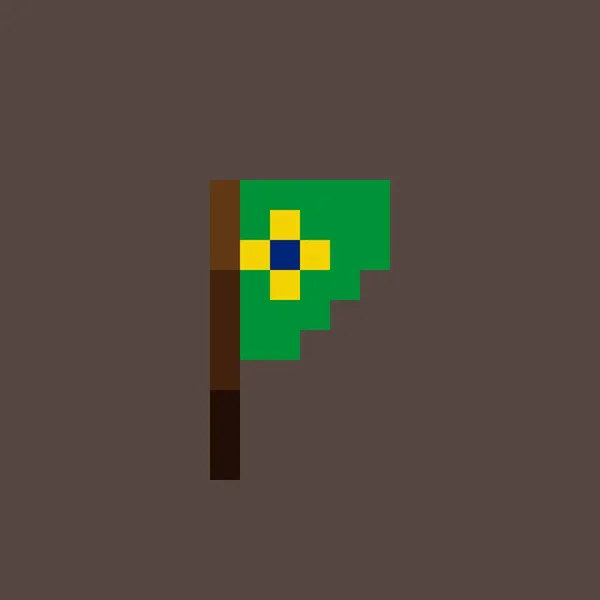 Arte Pixel Bandeira Brasil Ilustração Vetorial — Vetor de Stock
