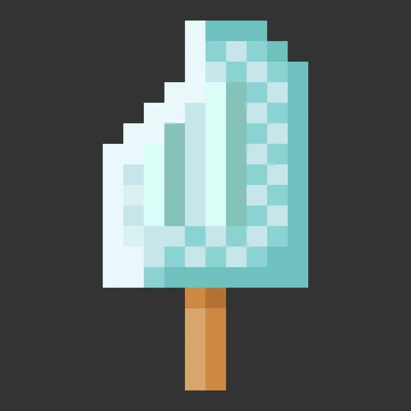 Fruit Ice Cream Stick Pixel Art Vector Illustration — Stock Vector