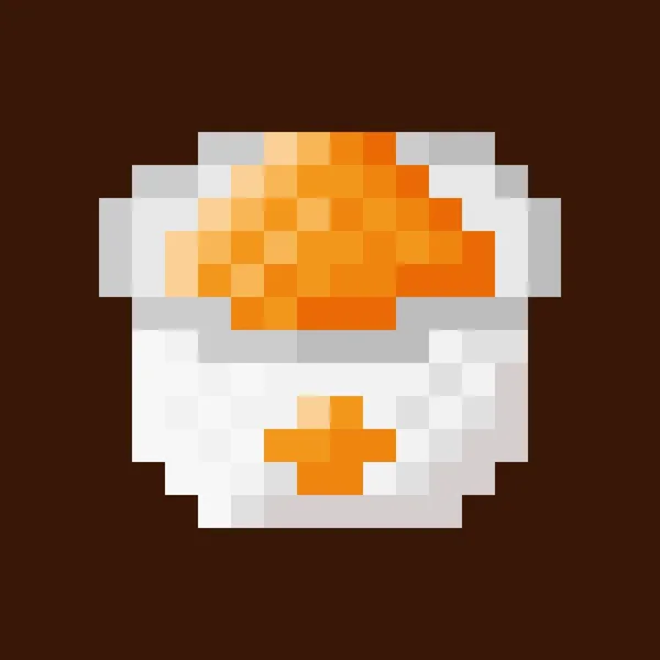 Orange Eisbecher Pixelkunst Vektorillustration — Stockvektor