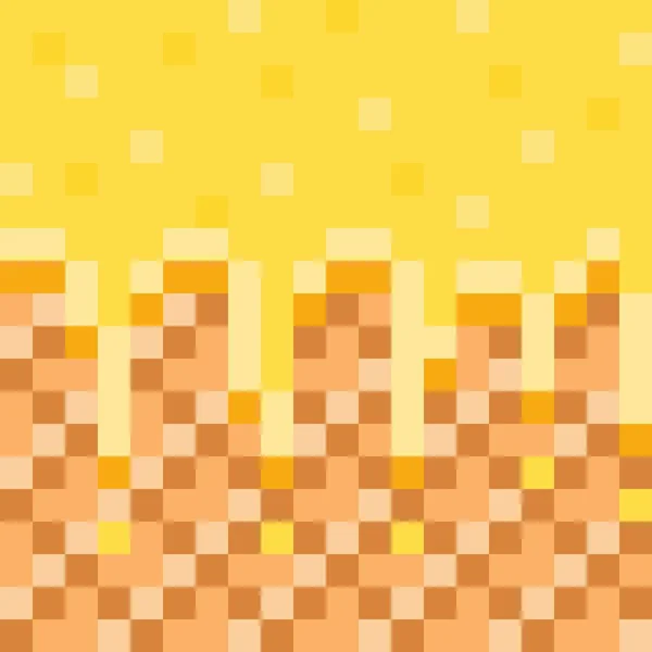 レモンコーティングされたウェーハシームレスパターンピクセルアート ベクトル背景 — ストックベクタ
