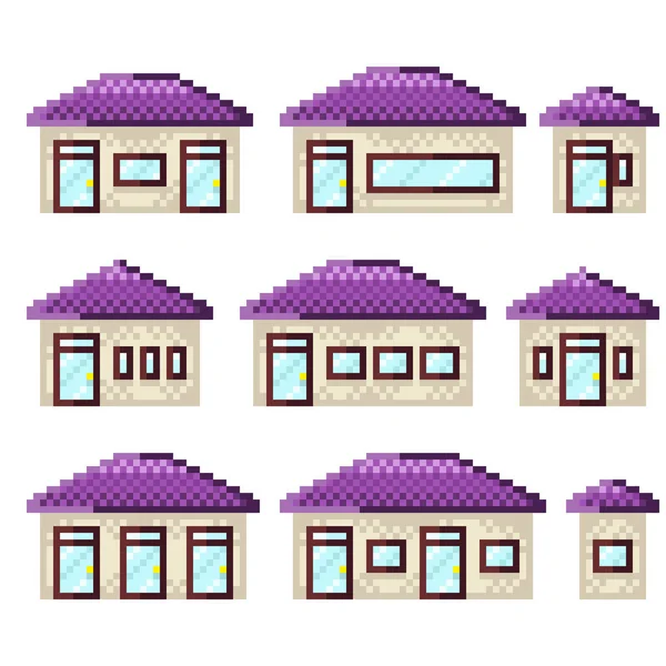 Jogo Velho Arte Pixel Casa Ilustração Vetorial —  Vetores de Stock