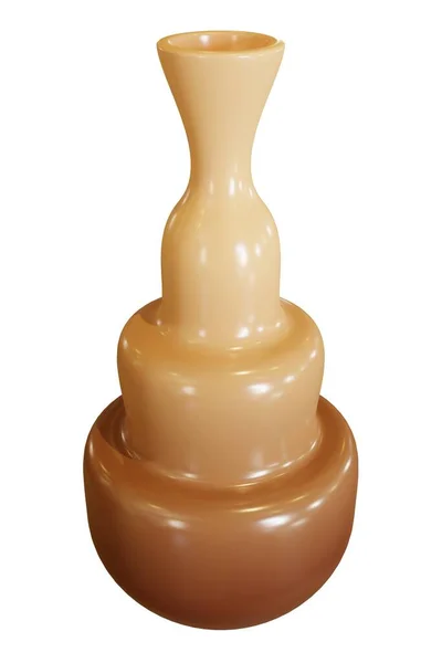 Braune Vase Auf Weißem Hintergrund Darstellung — Stockfoto