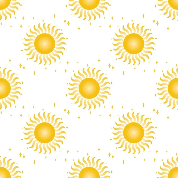 Sun pattern background. Seamless summer pattern.
