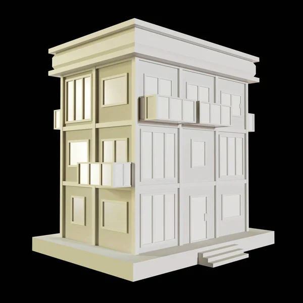 Vita Huset Modern Stil Vånings Modell Arkitektur Tillverkad Papper Låg — Stockfoto