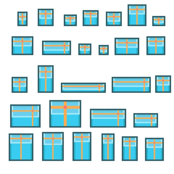 Gift Box Pixel Art Vector Illustration — Vettoriale Stock