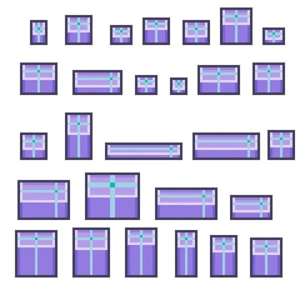 Gift Box Pixel Art Vector Illustration —  Vetores de Stock