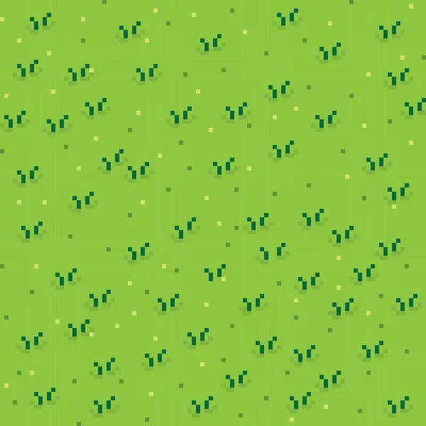 Fond Pixel Art Herbe Modèle Gazon Pixel Art Vecteur — Image vectorielle