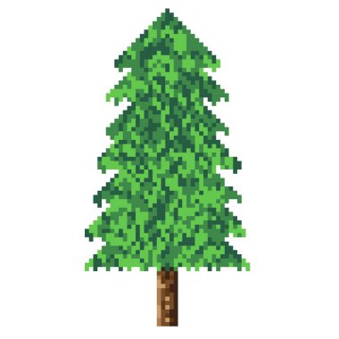 Noel ağacı pikseli. Vektör illüstrasyonu.