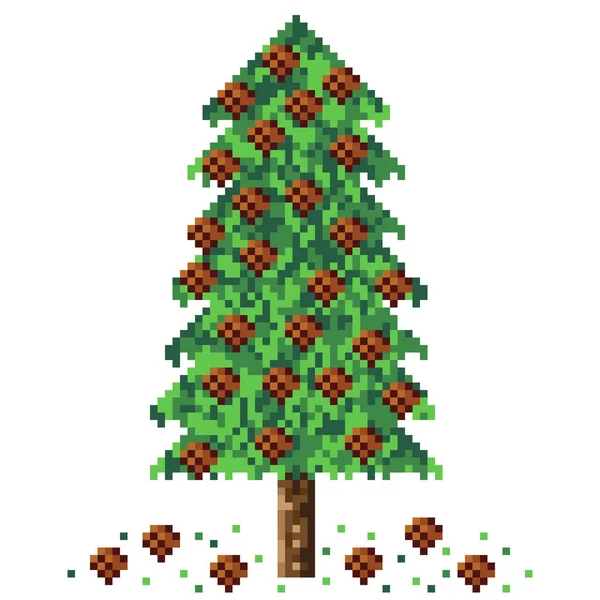 Weihnachtsbaum Pixelkunst Vektorillustration — Stockvektor