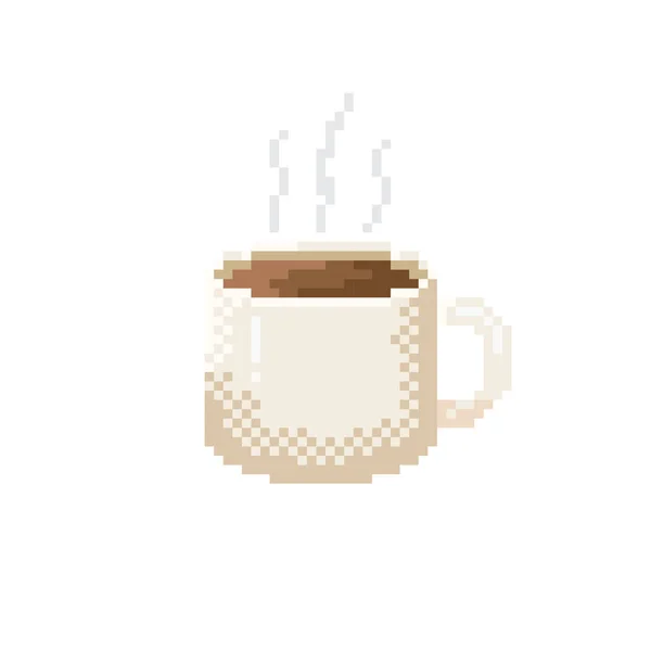 Tazza Caffè Pixel Art Tazza Caffè Pixel Art — Vettoriale Stock