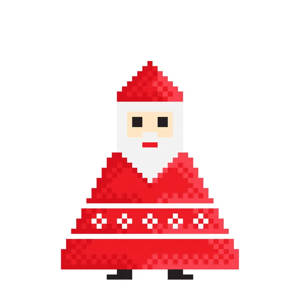 Santa Claus Pixel Art Vector Picture — Stock Vector