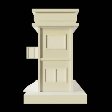 Beyaz Saray, modern tarz, 2 katlı model. Kağıttan yapılmış mimari, düşük polimerli 3D görüntüleme.