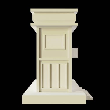 Beyaz Saray, modern tarz, 2 katlı model. Kağıttan yapılmış mimari, düşük polimerli 3D görüntüleme.