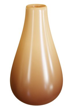 Beyaz arka planda kahverengi vazo. 3d oluşturma.