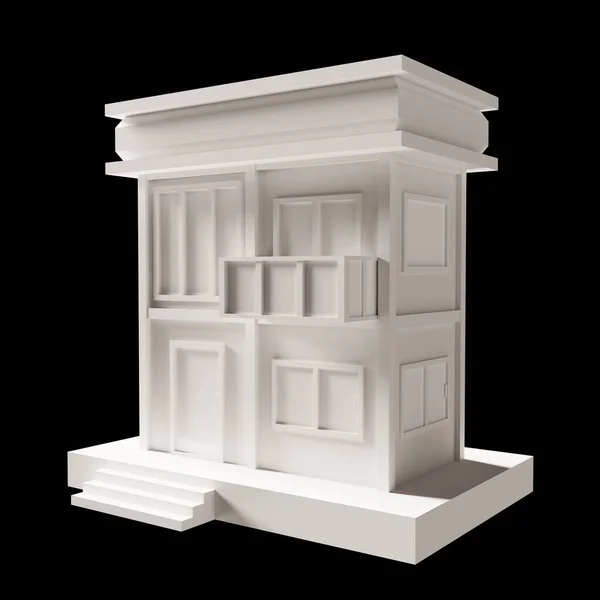 Edifício Branco Modelo Casa Andares Estilo Moderno Arquitetura Baixo Poli — Fotografia de Stock
