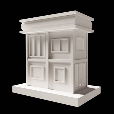 Beyaz bina ya da modern tarz 2 katlı ev modeli. Mimari, düşük polimeraz Perspektif 3D görüntüleme. 