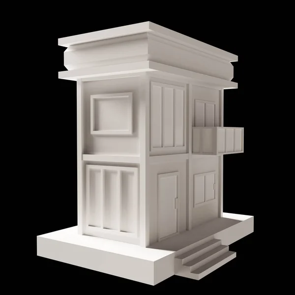 Bílá Budova Nebo Moderní Styl Patrový Dům Model Architektura Nízké — Stock fotografie
