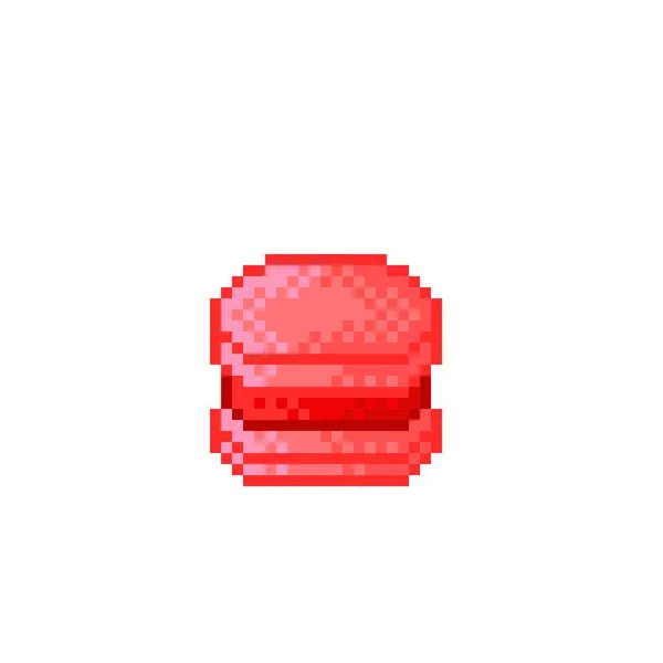 Pixel Art Macaron Caricature Macaron Illustration Vectorielle Saint Valentin — Image vectorielle