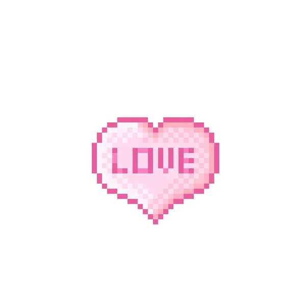 Pixel Art Background Heart Pixel Art Vector Illustration Valentine Day — Archivo Imágenes Vectoriales