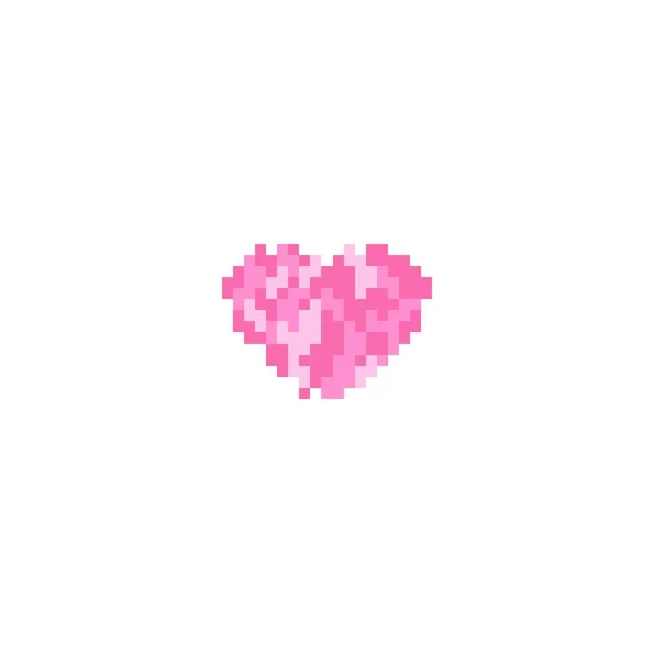 Pixel Art Background Heart Pixel Art Vector Illustration Valentine Day — Archivo Imágenes Vectoriales