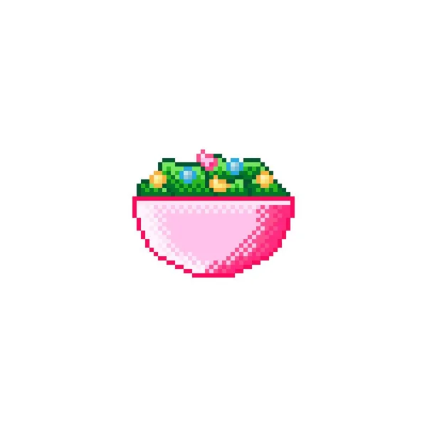 Vegetable Salad Pixel Art Valentine Day — ストックベクタ