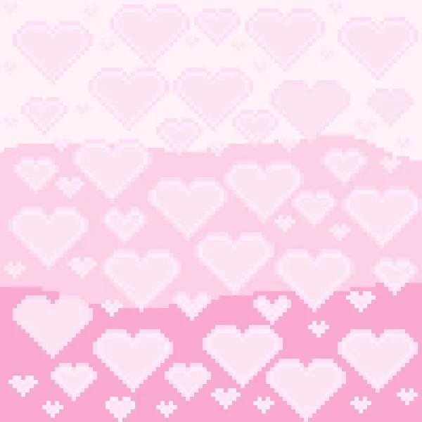 Bokeh Roze Achtergrond Bokeh Roze Hart Pixel Kunst Valentijnsdag — Stockvector