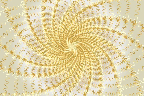 Distorted Abstract Lines Wireframe Tunnel Gold Wave Spiral Line White — Fotografia de Stock