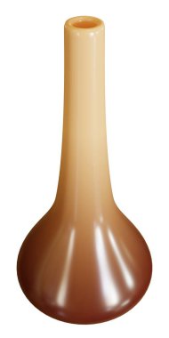 Beyaz arka planda kahverengi vazo. 3d oluşturma.